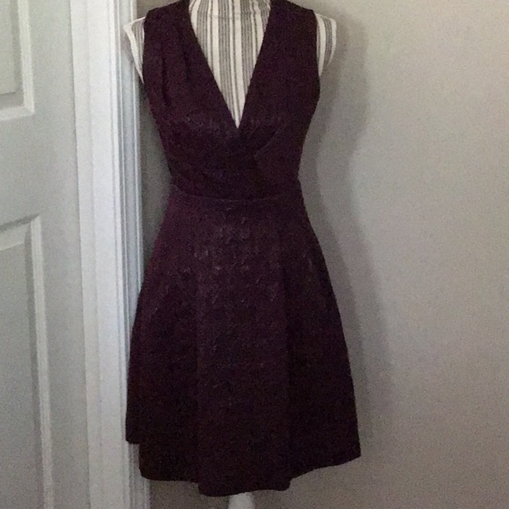 Kirna Zabete Plum Sleeveless Zippered Dress Size 4